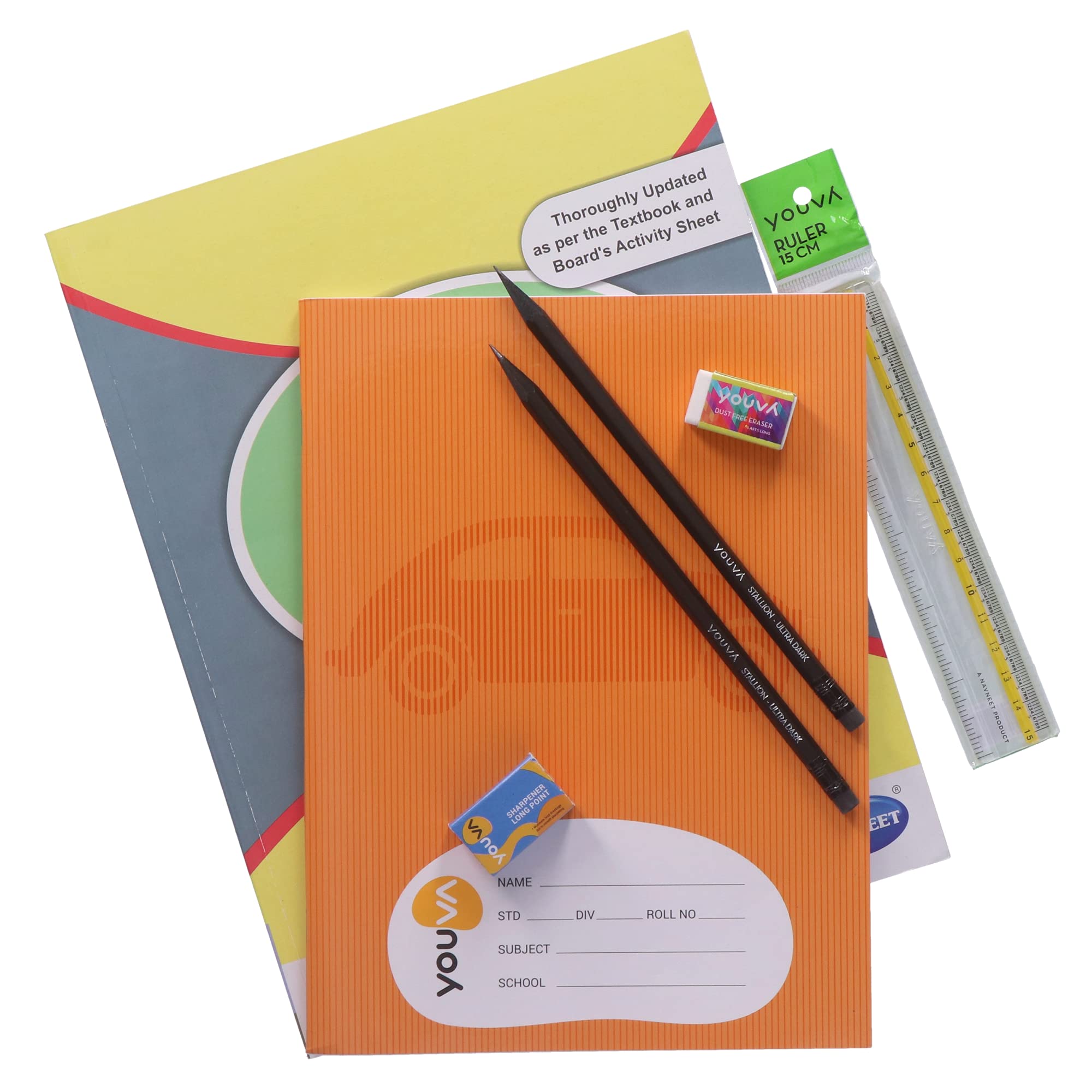Navneet Youva Happiness Combo Lernset für Geschichte und Politikwissenschaft, 1 (1 Digest + 1 Notizbuch + 2 Bleistifte + 1 Spitzer + 1 Radiergummi + 1 Skala)