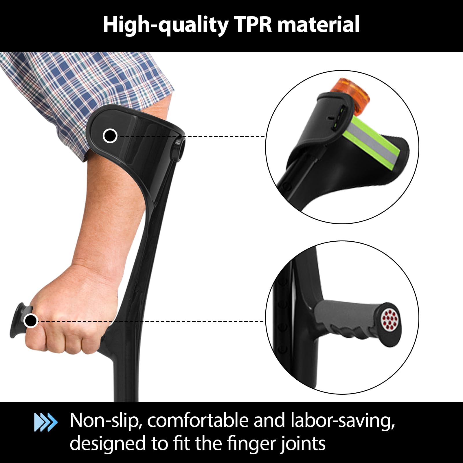 KrüCken Plegable, Andador Para Adultos (2 Piezas) | La Altura De La Taza Es Ajustable Y Adecuada Para Personas Mayores, NiñOs Y Adultos Con Un TamañO De Cuerpo De 140-190 Cm