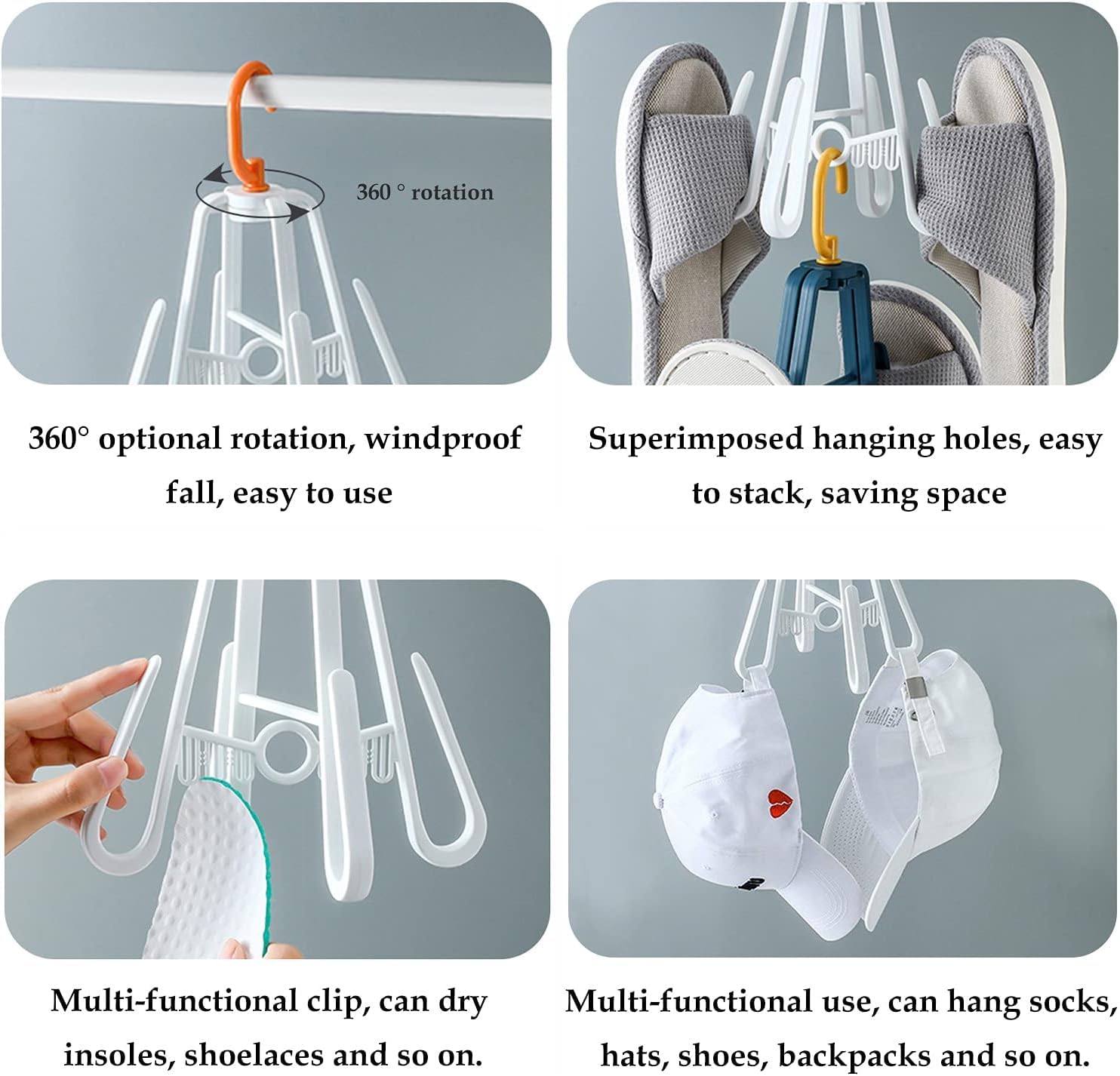 SNAPCOM Shoe Hanger use for home, balcony, hostel Hook Hanger Balcony Rack Multifunctional Shoe Drying Hanger, Drying Socks Rack,Shape Hanger Save Space Shoe Hanger (2) 3