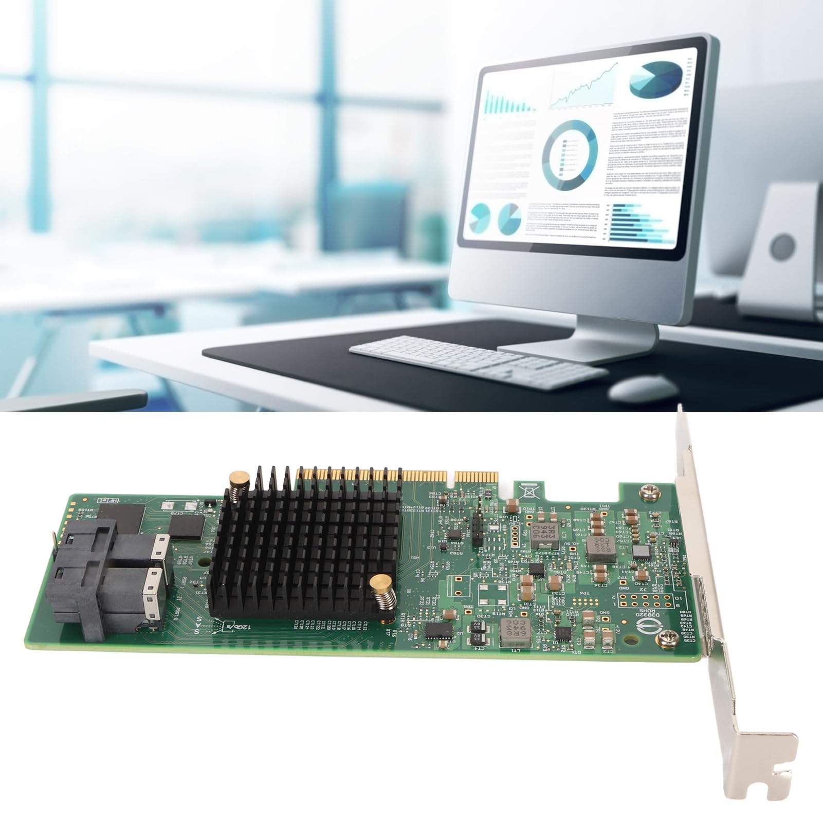 Sxhlseller Tarjeta Controladora 12Gbps PCIe 3.0 X8 Mini SAS HD SFF8643