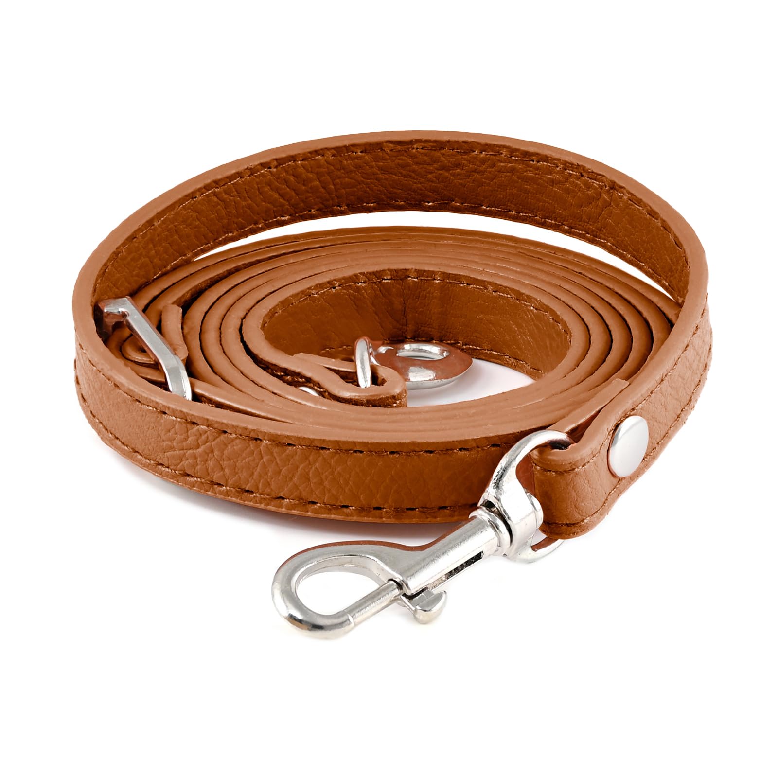 Leather Straps Replacement for Handbags,Purse Strap, Purse Straps Crossbody Replacement Adjustable, Light Brown with Silver buckle, Large