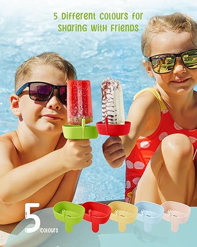 Miniatura 6 de Paquete de 2 soportes de silicona para paletas sin goteo con pajilla, soporte para paletas de silicona para niños pequeños, soporte para palitos de