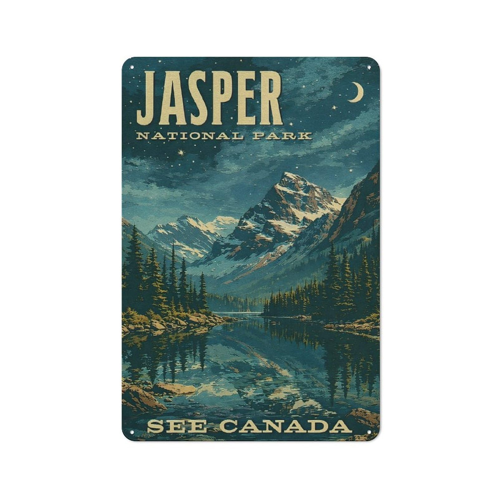 Junmoney Style-23 Jasper National Park Vintage Tin Sign 30X20cm For Hallway Wall, Retro Wall Decor, Suited To New Home Decorators