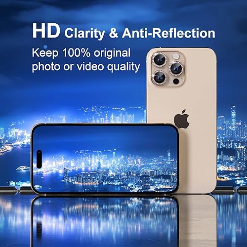 Miniatura 145 de Misea [3+1] Protector de lente de cámara para iPhone 14 Pro/iPhone 14 Pro Max, protector de pantalla de vidrio templado 9H, protector de pantalla