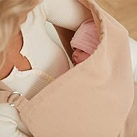 Vista 4 de PPOGOO Funda de lactancia de muselina para lactancia materna, transpirable, para mamá, 100% algodón, con aro rígido para lactancia materna (verde)