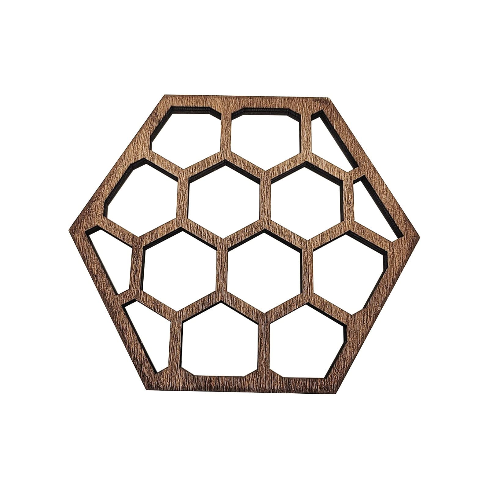 # Bee Festival Gift Honeycomb Bee Wooden Placemat Creative Insulation Pendant Multi Purpose Crafts (B, One Size)