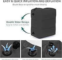 Vista 3 de Almohada Reposapiés Inflable Negro