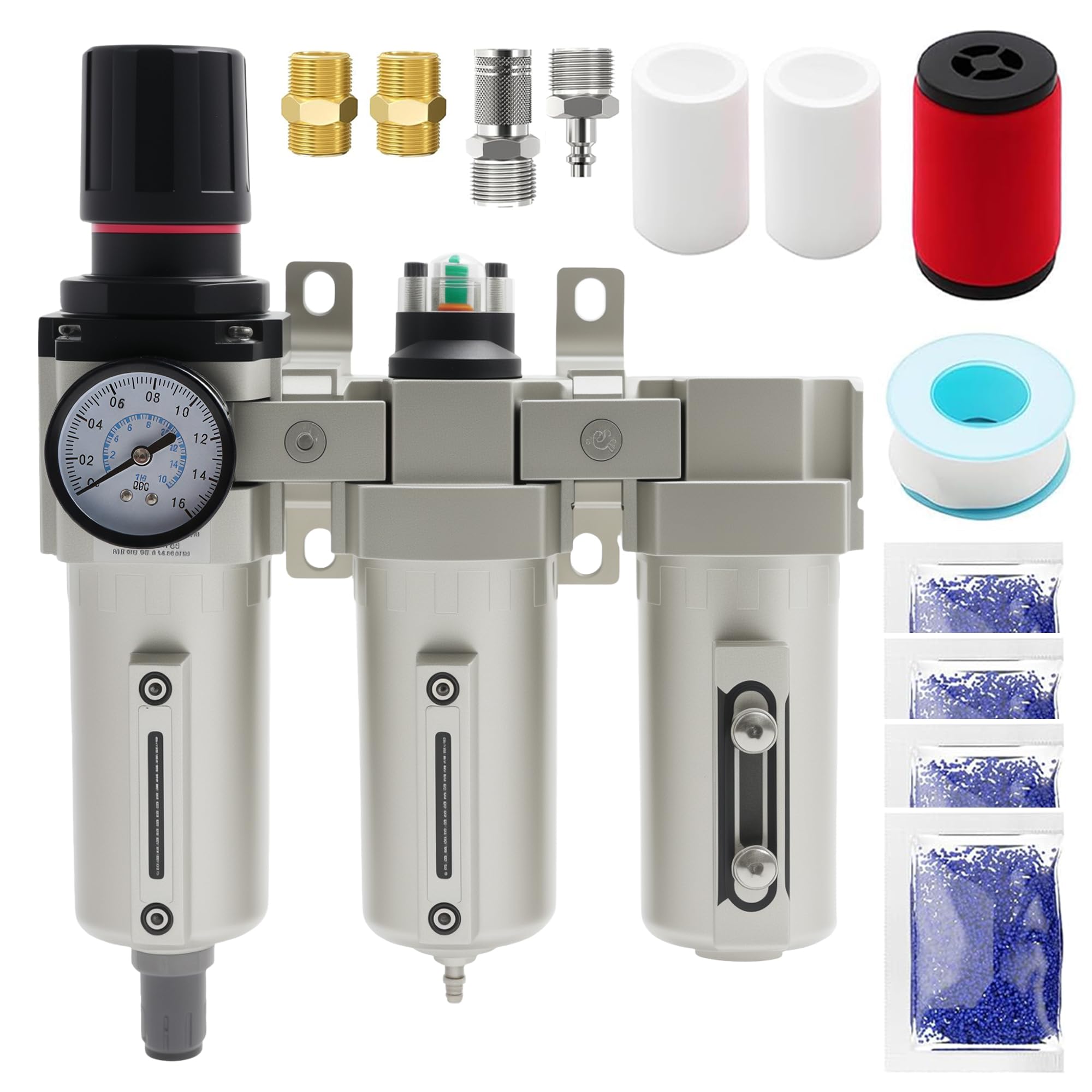 Photo 1 of 3/4" Npt Industrial Grade 3 Stage Air Drying System, Auto Drain Air Dryer for Compressor with Water Separator, 5-Micron& 0.01 Micron Filters, for Plasma Cutter and Paint Spray