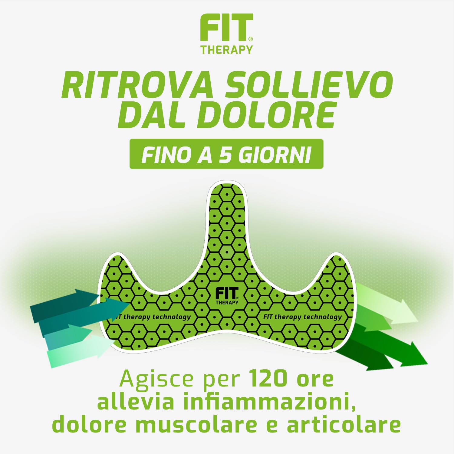 FIT Therapy – Cerotti Antidolorifici e Antinfiammatori Caviglia - Per Distorsioni, Tendinite, Artrite, Borsite – NON SCALDA, Impermeabile, Senza Farmaci, Dura 5 Giorni (2 cerotti)