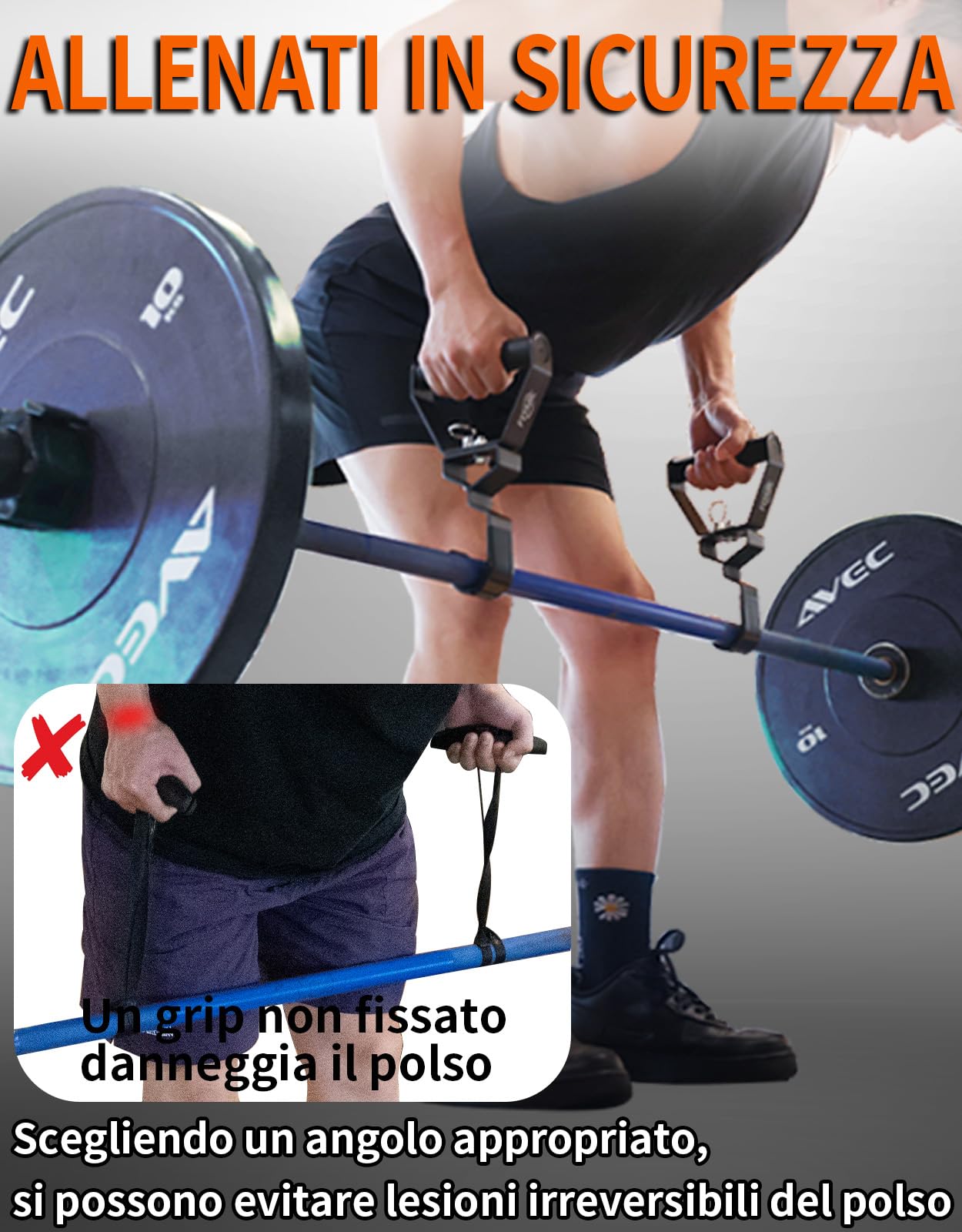 RL Grips - Impugnature per Pulle Gym – Set di Barre e Maniglie Ergonomiche Multifunzionali per l'Allenamento della Schiena – Accessori per il Bodybuilding con Presa Antiscivolo e Regolabile