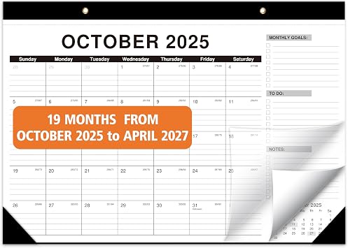 Desk Calendar 2025-2027, October 2025 to April 2027, 21 Months Calendar with TO-DO List 16.5 * 12 Inch, 2025-2027 Desk Calendar for Home or Office Planning and Organizing