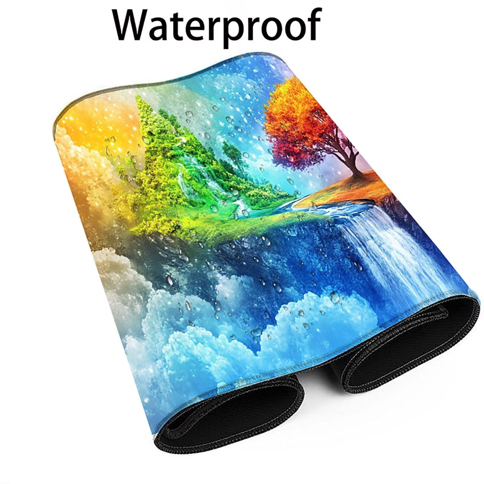 Podkładka pod mysz biurkową z myszką, podkładka pod mysz XXL (1200 x 600 x 3 mm) podkładka pod mysz do gier, duża podkładka pod mysz (krajobraz), mata na biurko z antypoślizgową podstawą (kolor ) X-8