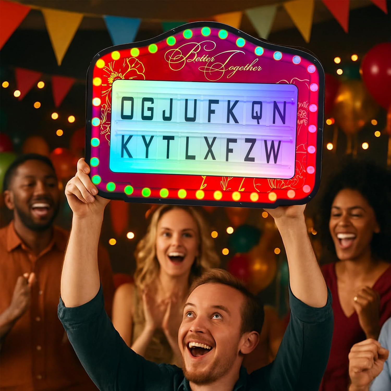Bottle Service Lights, Bottle Service Sign Lights for Wedding, Changeable Letters VIP Service, LED Letter Bottle Presenter, W/ 124 Changeable Cards & 4000mah Battery*2 & Remote