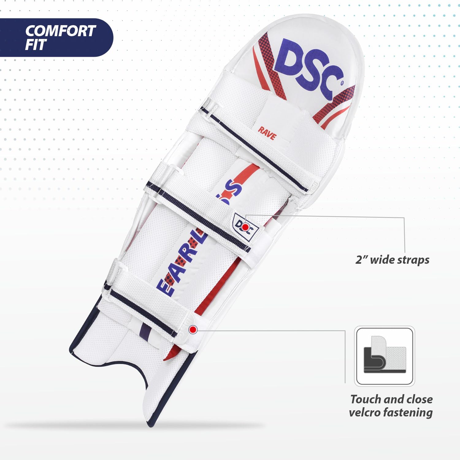 DSC Rave Cricket Batting Legguard for Mens, Color - White, Size - Boys, Left Hand 4