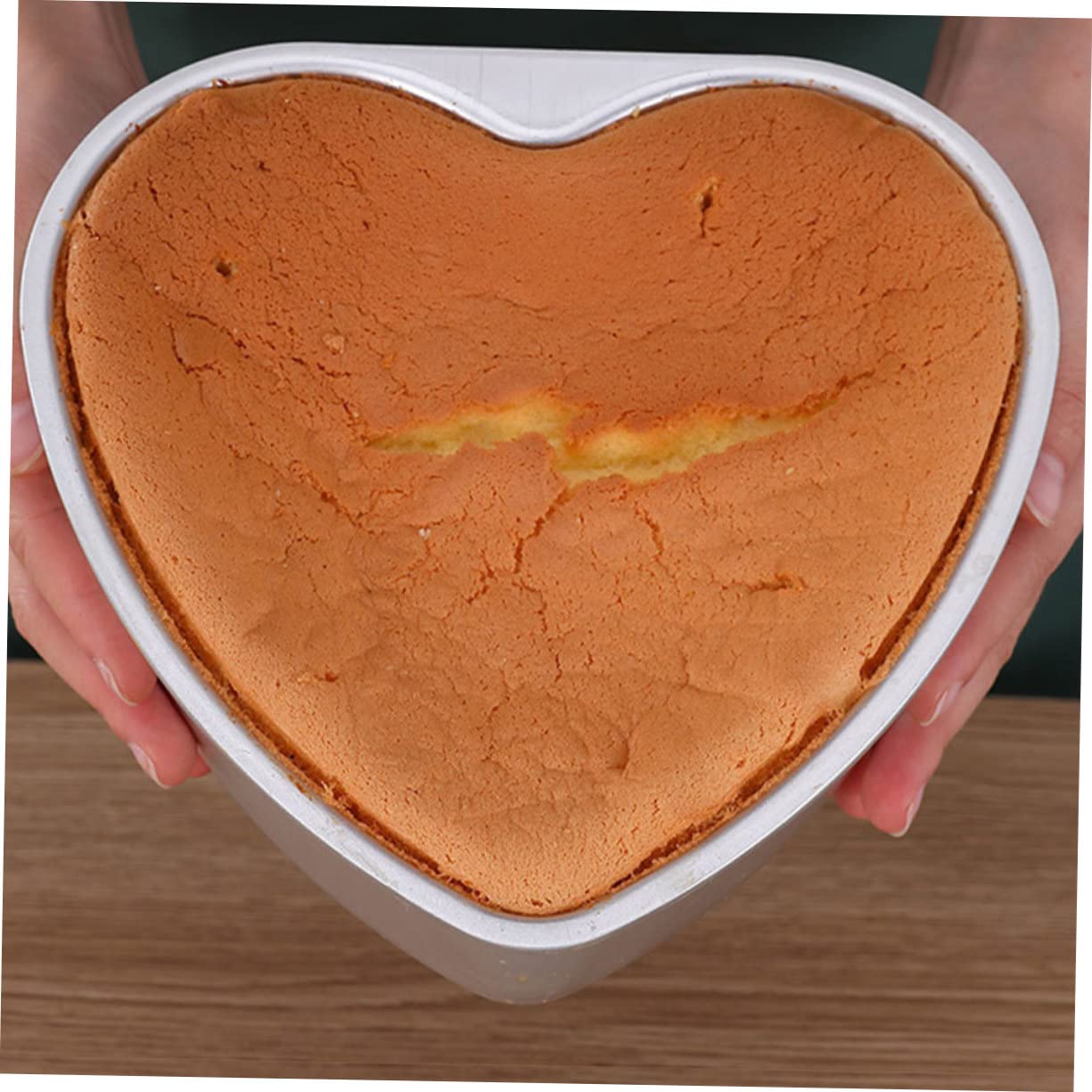 GLEAVI 2 Moldes para Tartas en Aleación de Aluminio y Reutilizables y Fáciles de Desmoldar Forma de Corazón Ideales para Hornear en Casa y Principiantes Principiantes
