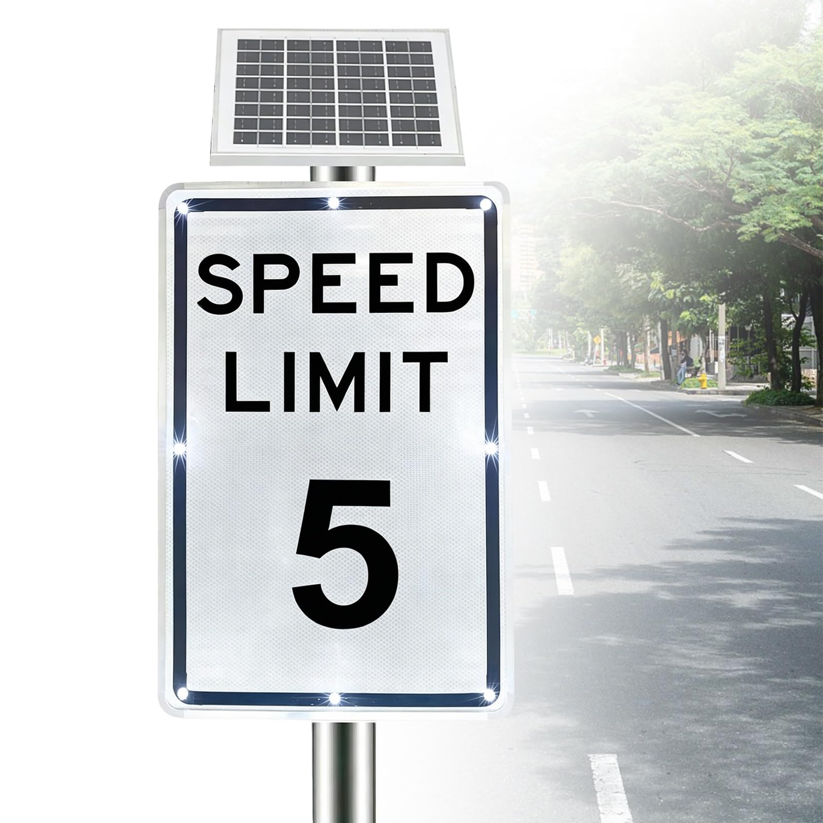 18"X 24"Solar Active Traffic Sign, Road Traffic Warning Sign