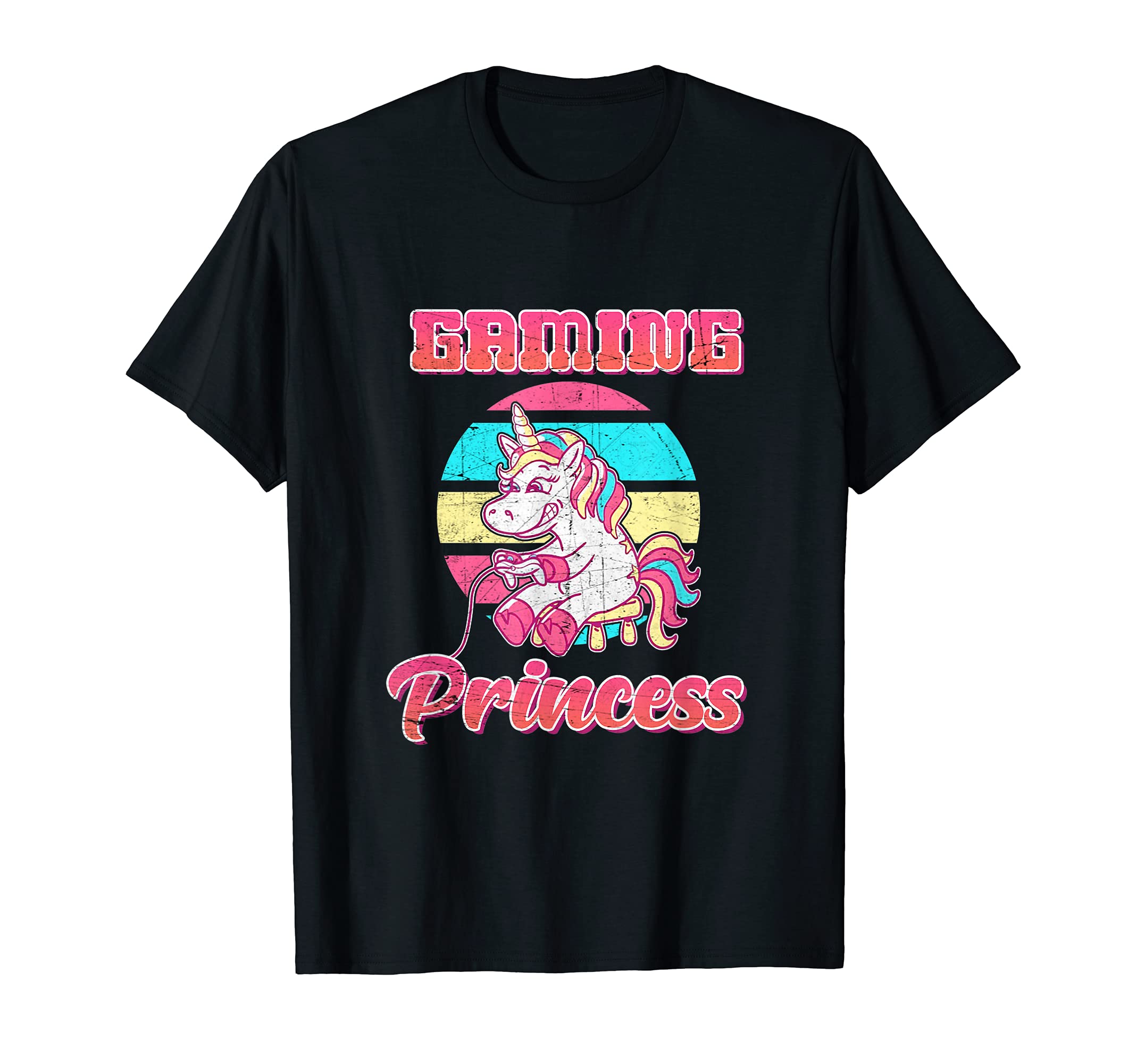 Gaming Princess Unicorn Rainbow Arcade Game Playing Games T-Shirt