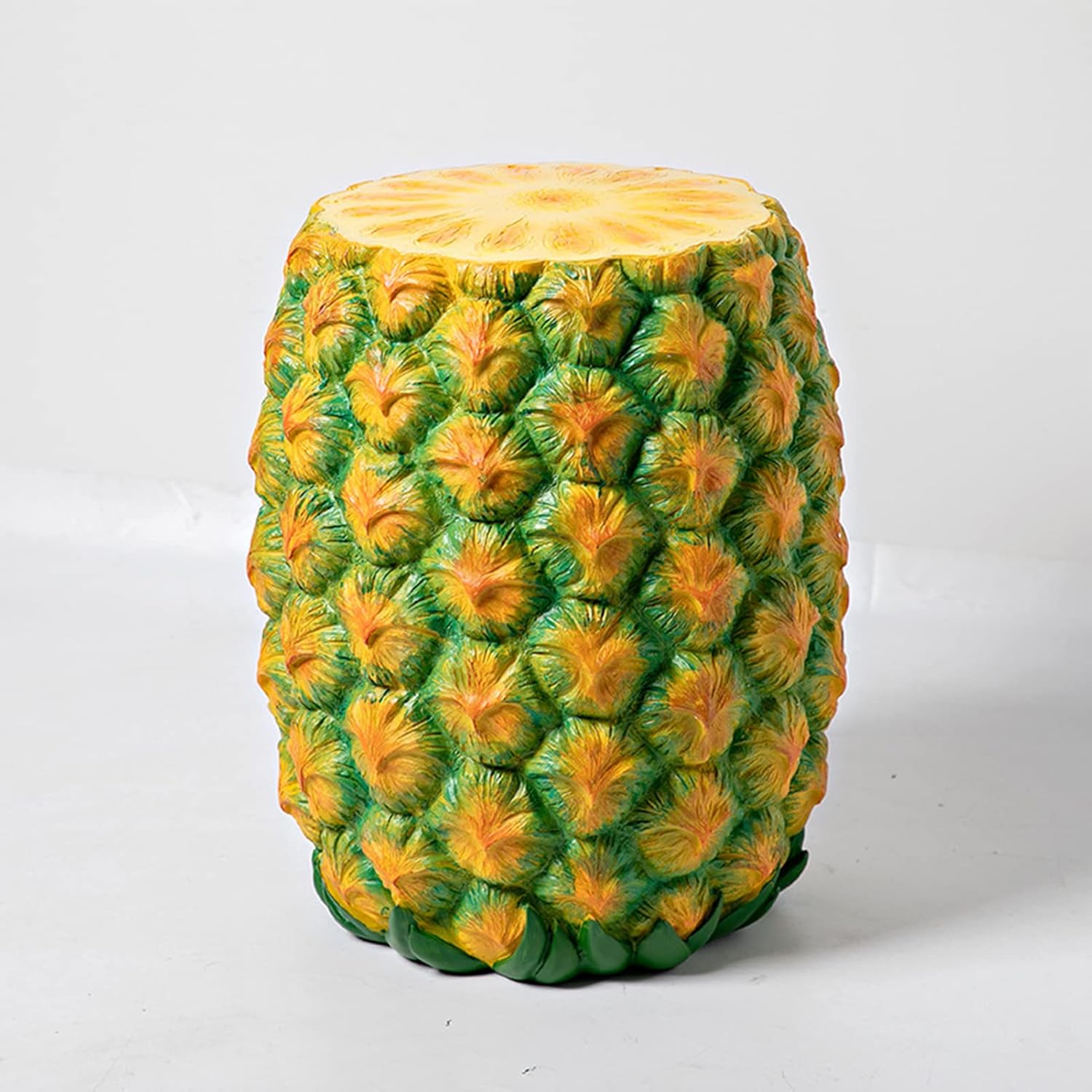 VINGVO Simulated Food Stool, Resin Food Shoe Changing Stool Space Saving Comfortable Lightweight for Home (Pineapple Pattern)