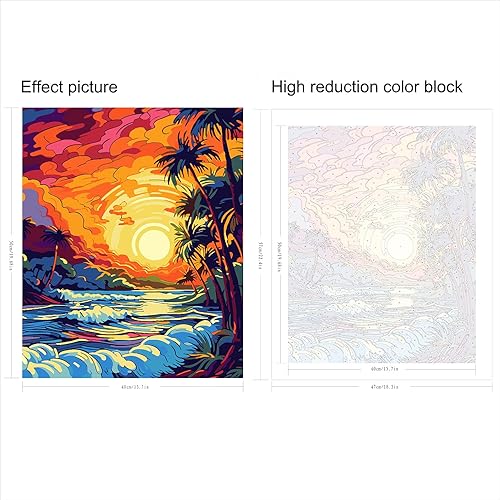 Miniatura 6 de FILASLFT Kits de pintura por números para adultos, pintura por números ballena océano para niños y principiantes, pintura al óleo sobre lienzo