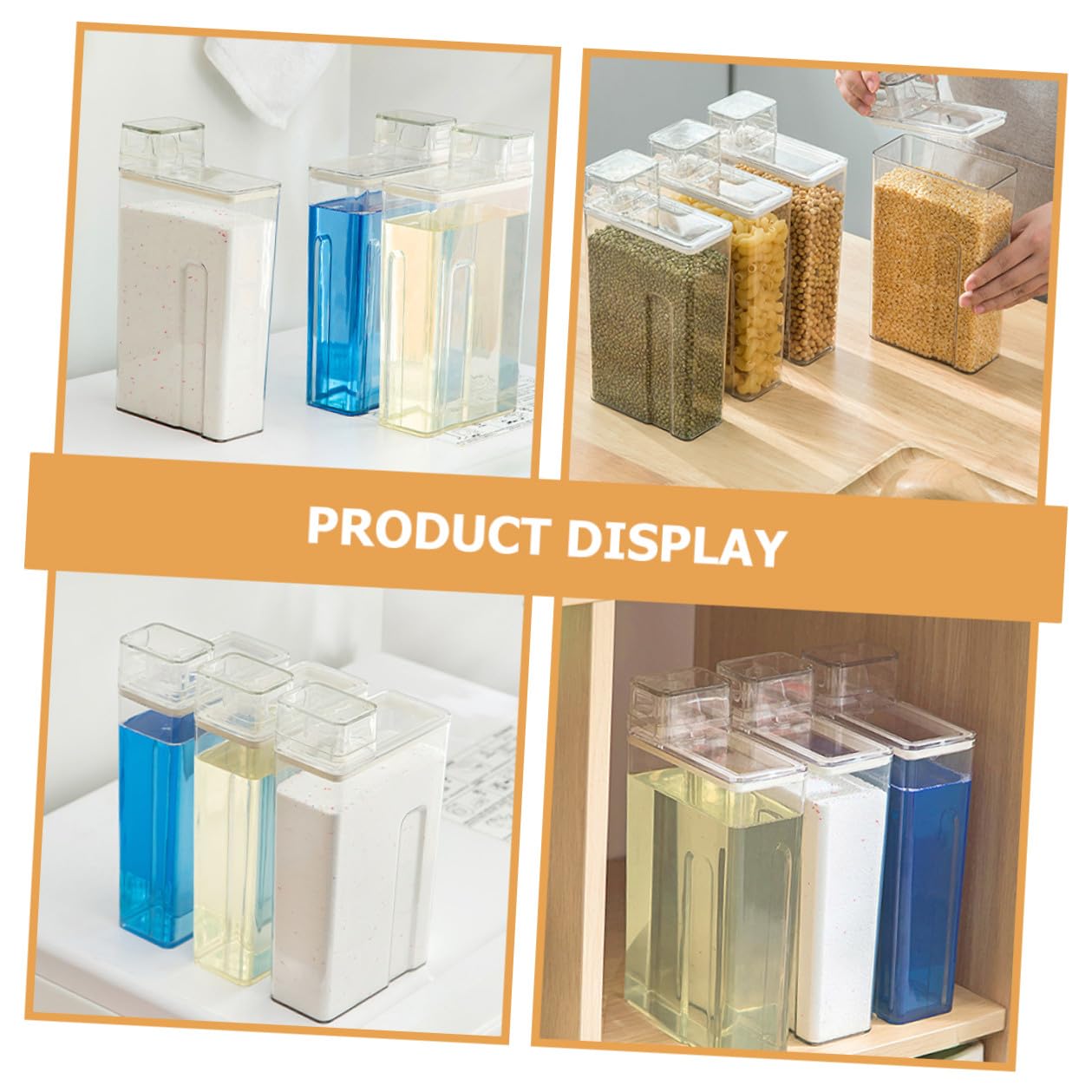 NUOBESTY Seguro Almacenamiento Material para Resistente y Pet Dosificador Detergente 2 Unidades Tapa Hermética Fugas Lavandería