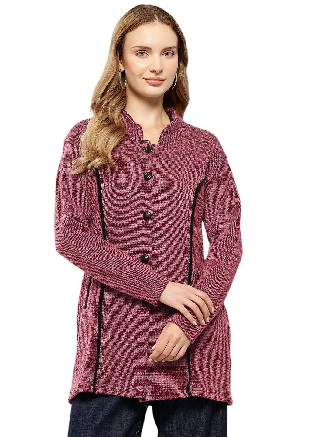 aarika Womens Winter Wear Brown Colour Solid Woolen Cardigan-picture-41