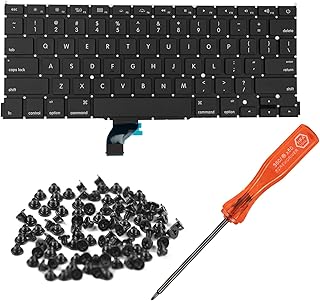 كيبورد يو اس A1502 بديل لجهاز ماك بوك برو ريتينا 13 بوصة A1502 إصدار أواخر 2013 وأوائل 2015 بتصميم أمريكي مع مسامير كيبورد ومفك من هاوسون