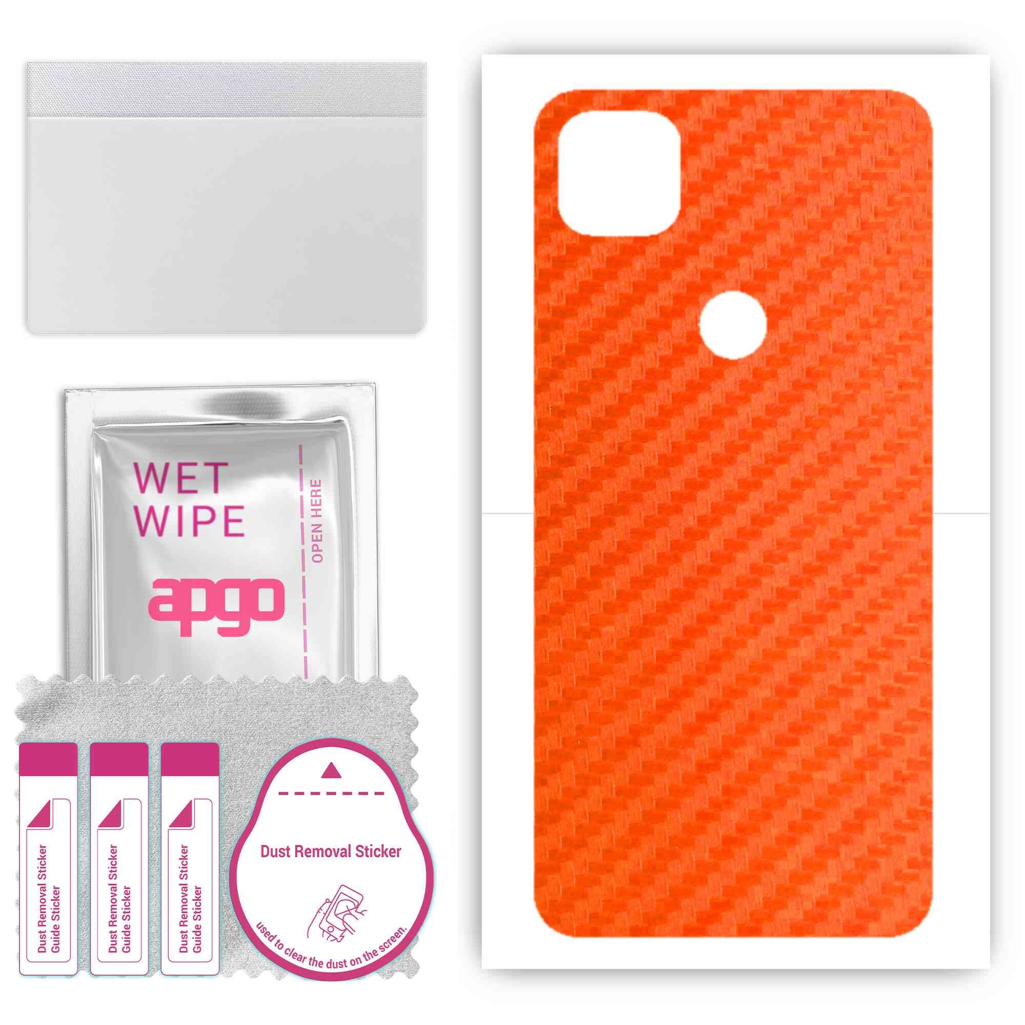 apgo BACK SKIN Film Pellicola protettiva Protezione Posteriore per Google Pixel 4a 5G, skin sticker film foil vinyl Camo Arancione