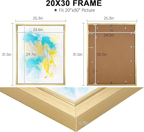 Vista 174 de GULETHUN Marco de fotos de 24 x 36 pulgadas, marco para póster blanco, decoración del hogar, marcos naturales de galería, formato horizontal