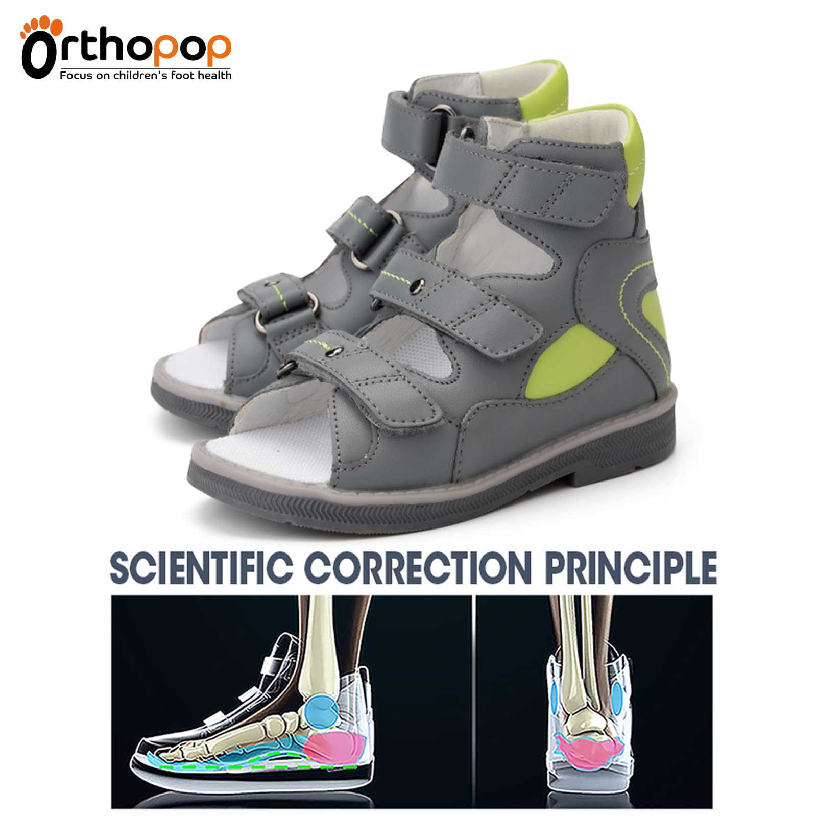 Sandalias ortopédicas para niños y niños pequeños,zapatos ortopédicos con soporte para el arco y el tobillo