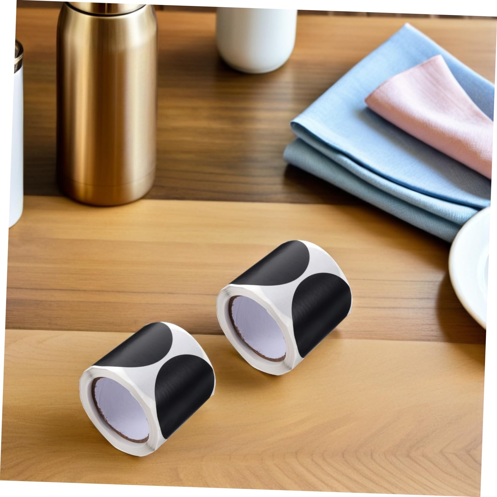 Homoyoyo 3rotoli Etichette per Barattoli in Adesivi Rotondi Riutilizzabili Impermeabili per Spezie Etichette Adesive Vuote per Contenitori per Condimenti e Organizzazione Cucina