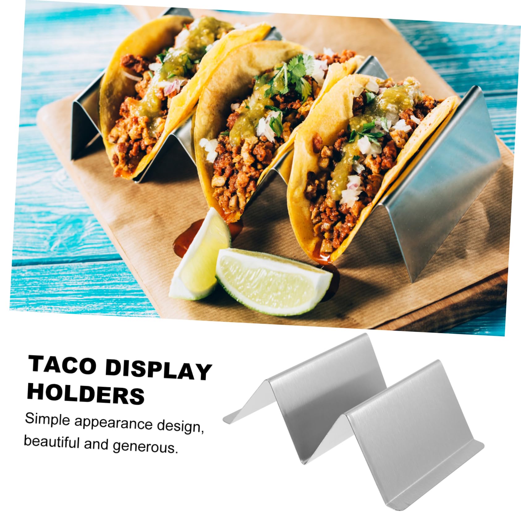 SOLUSTRE 2 Pcs Crepe Stand Taco Display Holder Stands Holders Taco Display Racks Taco Holder Taco Rack Portable Serving Taco Trays Party Taco Shell Holder Taco Frame Stainless Steel Silver
