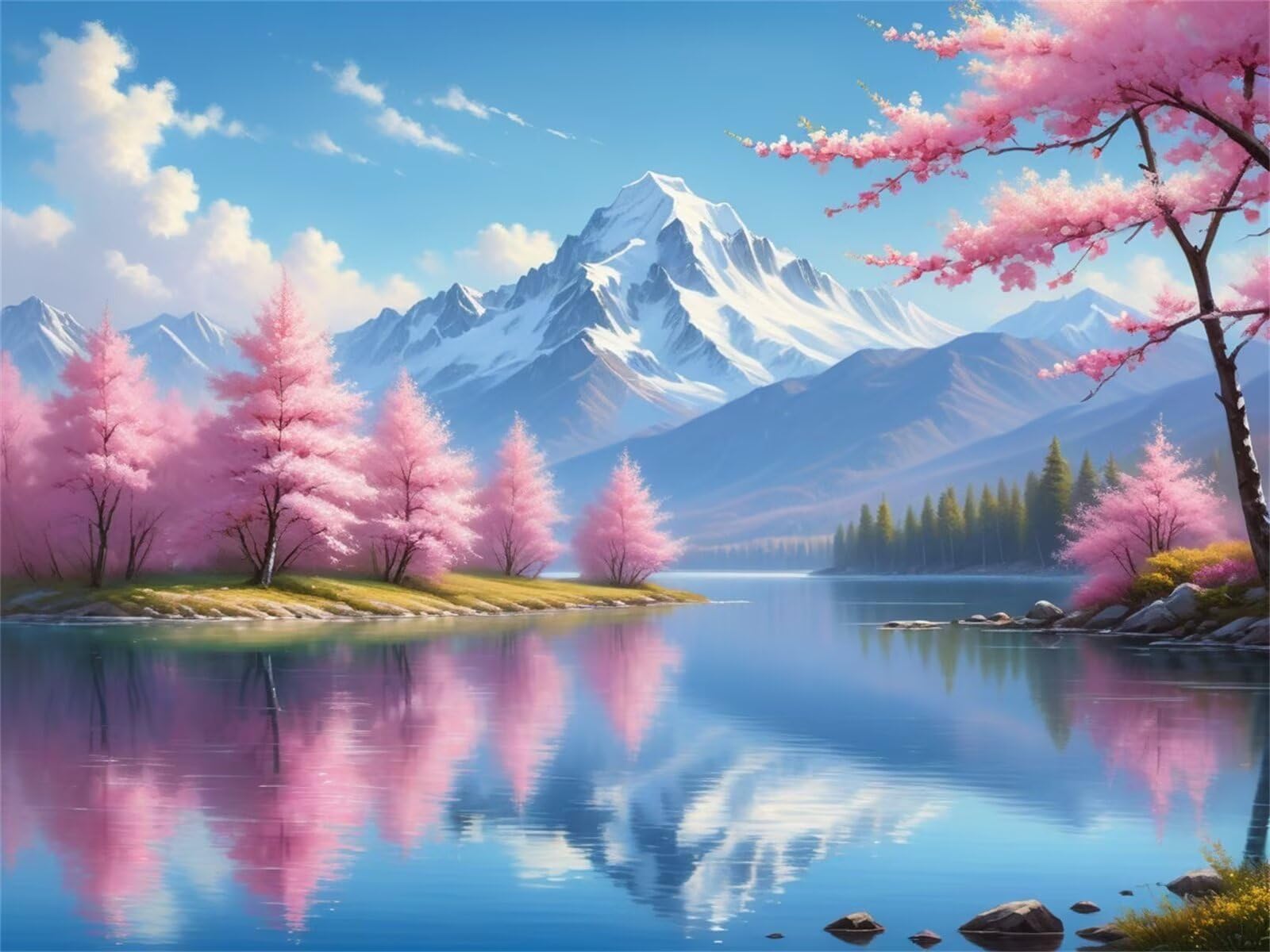 Puzzle 1314 pièces Adultes Arbres du vaste lac, Puzzle Adulte 1314 Pièces 75x50cm, Jeu éducatif Classique Puzzles, Puzzle Coloré Difficile pour Toute la Famille