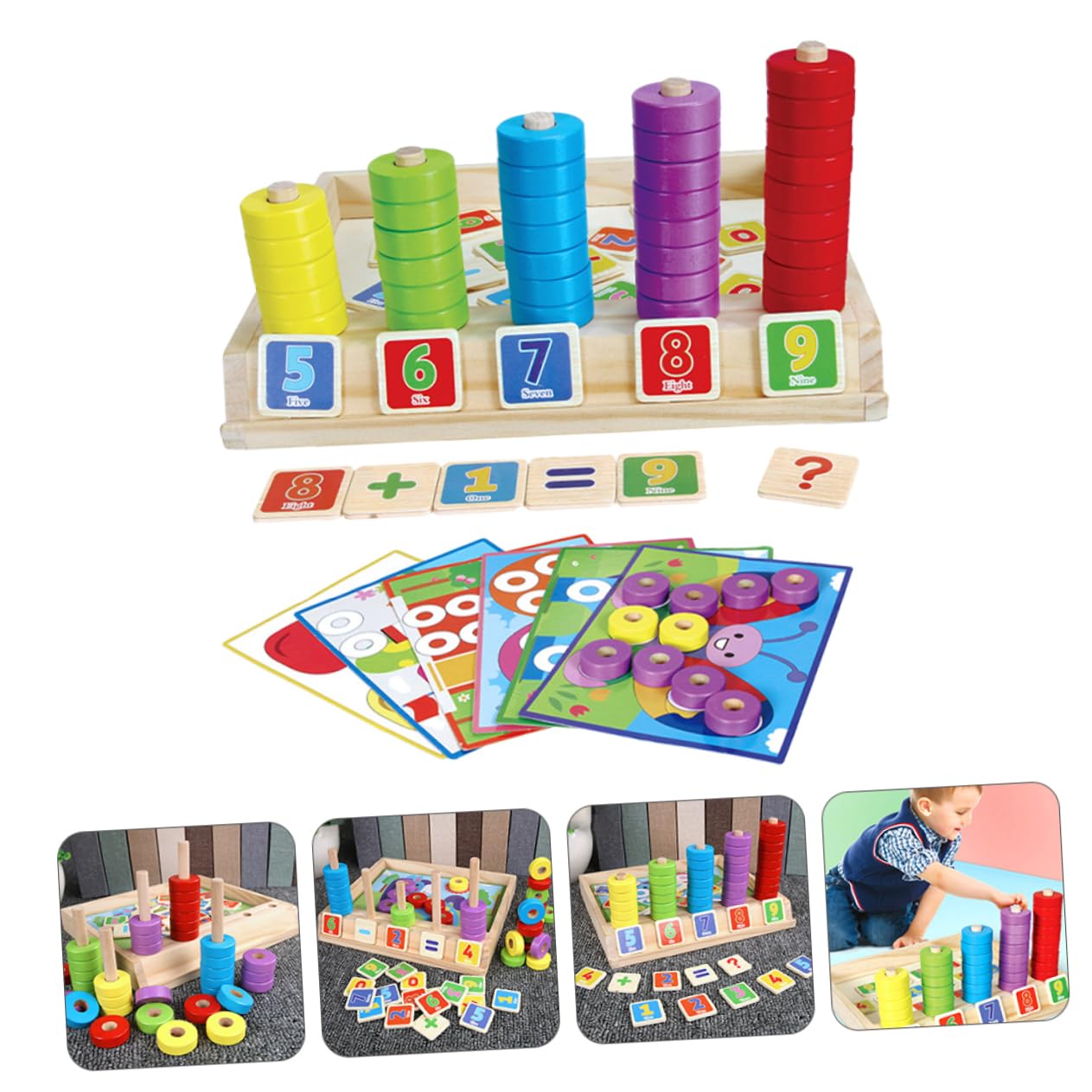 Set di Blocchi Educativi in Plastica Multicolore per Bambini, Gioco Didattico per Sviluppare Abilità Manuali e Riconoscimento dei Colori in Attività Educative