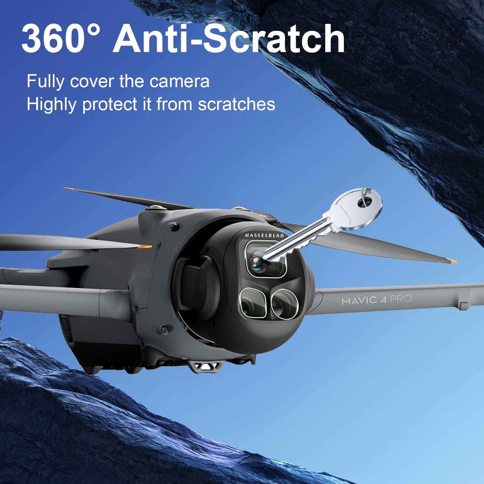QULLOO Pellicola Lente Protettiva per DJI Mavic 4 Pro Accessories, Durezza 9H Anti-graffio HD Vetro Temperato Fotocamera Protezione [3 Pezzi]