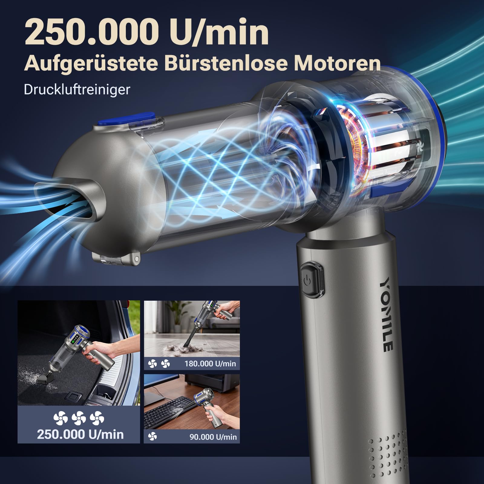 Handheld Vacuum Cleaner Battery, 27000Pa/150W Car Vacuum Cleaner