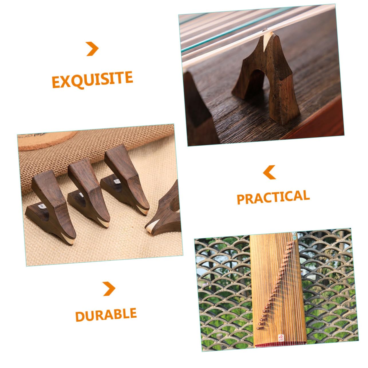 21 Pezzi Ponti Guzheng in Legno di Palissandro Resistenti, Pilastri di Supporto Pratici e Leggeri per Strumenti Musicali, Accessori di Ricambio per Migliorare Timbro