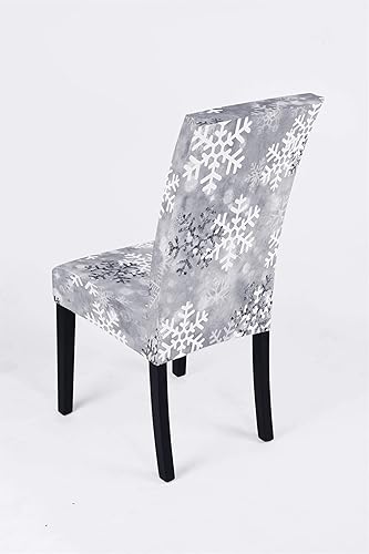 Miniatura 2 de XMNTG Fundas navideñas para sillas de comedor, fundas impresas para sillas de decoración navideña, fundas elásticas extraíbles antideslizantes y