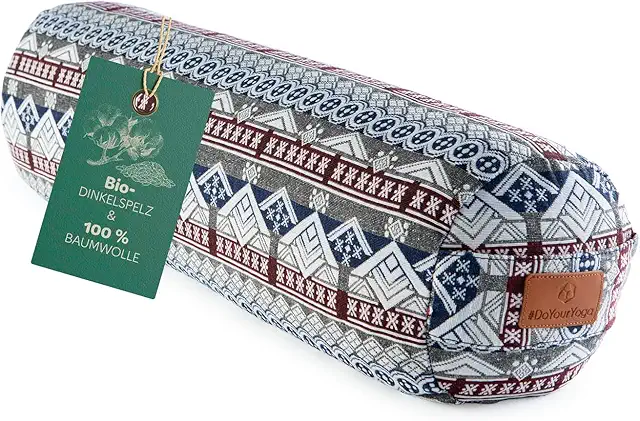 Yogakissen Zylinder Bolster 68cm - Bio-Füllung für Meditation & Yoga