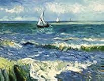 NIHO-JIUMA Diamond Painting Kits Van Gogh Seascape, DIY 5D Full Drill Diamond Art Gift for Adults/Teen, Home Decoration (40x50cm/16x20inches)