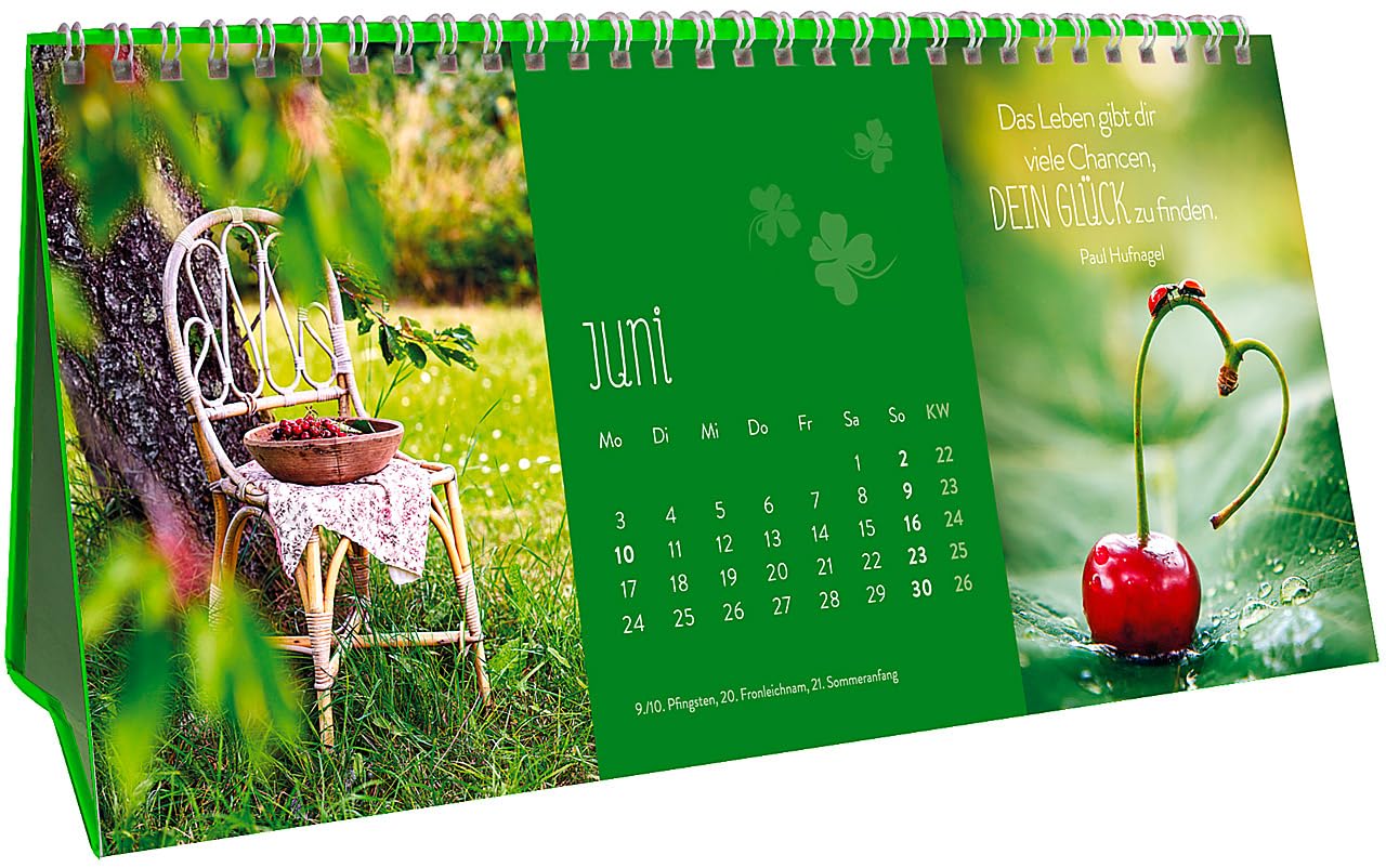 Glücksmomente für jeden Tag 2019: 3-teiliger Tischkalender mit Monatskalendarium
