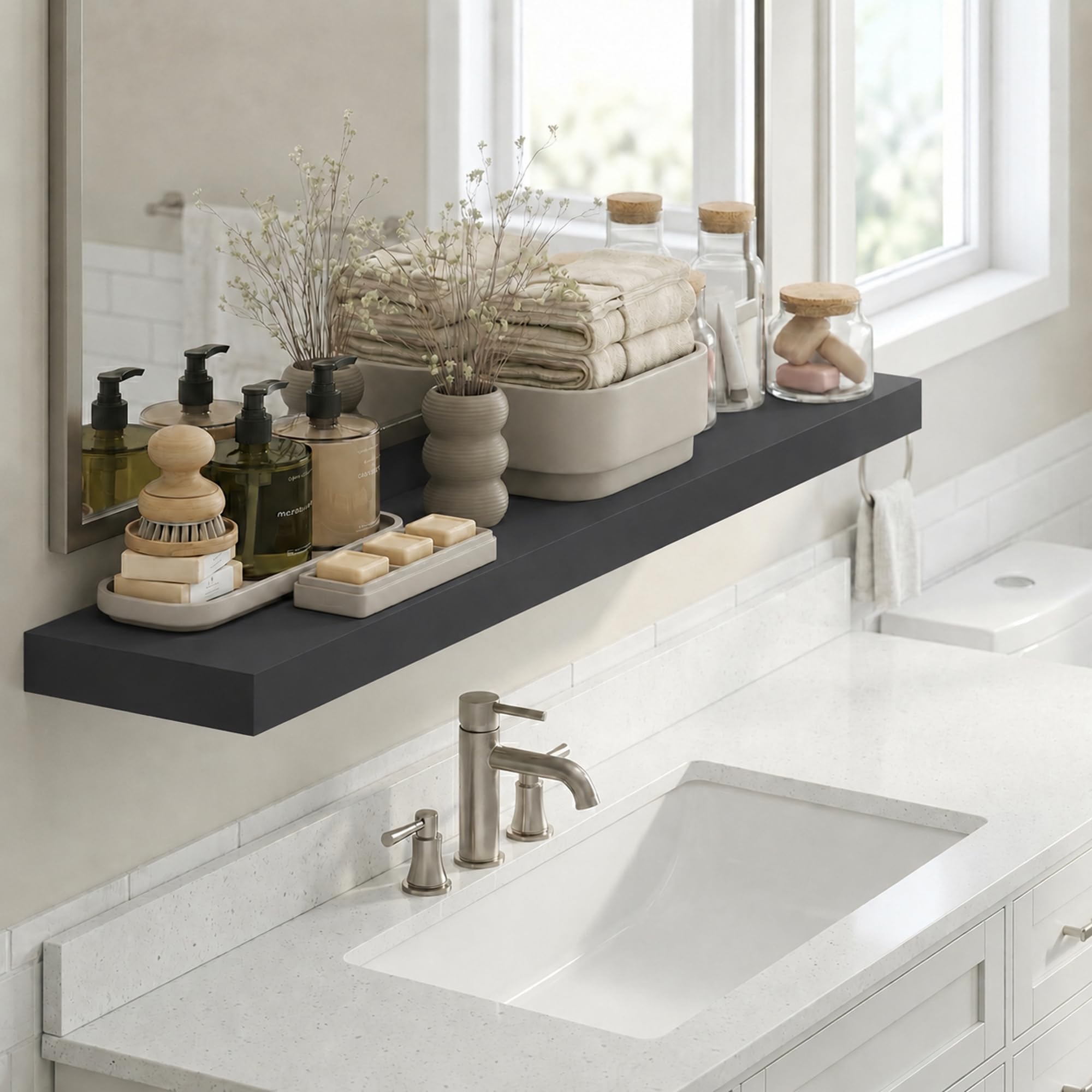 Furinno Americano / 9.3 x 47.2 / Modern Bathroom Shelves