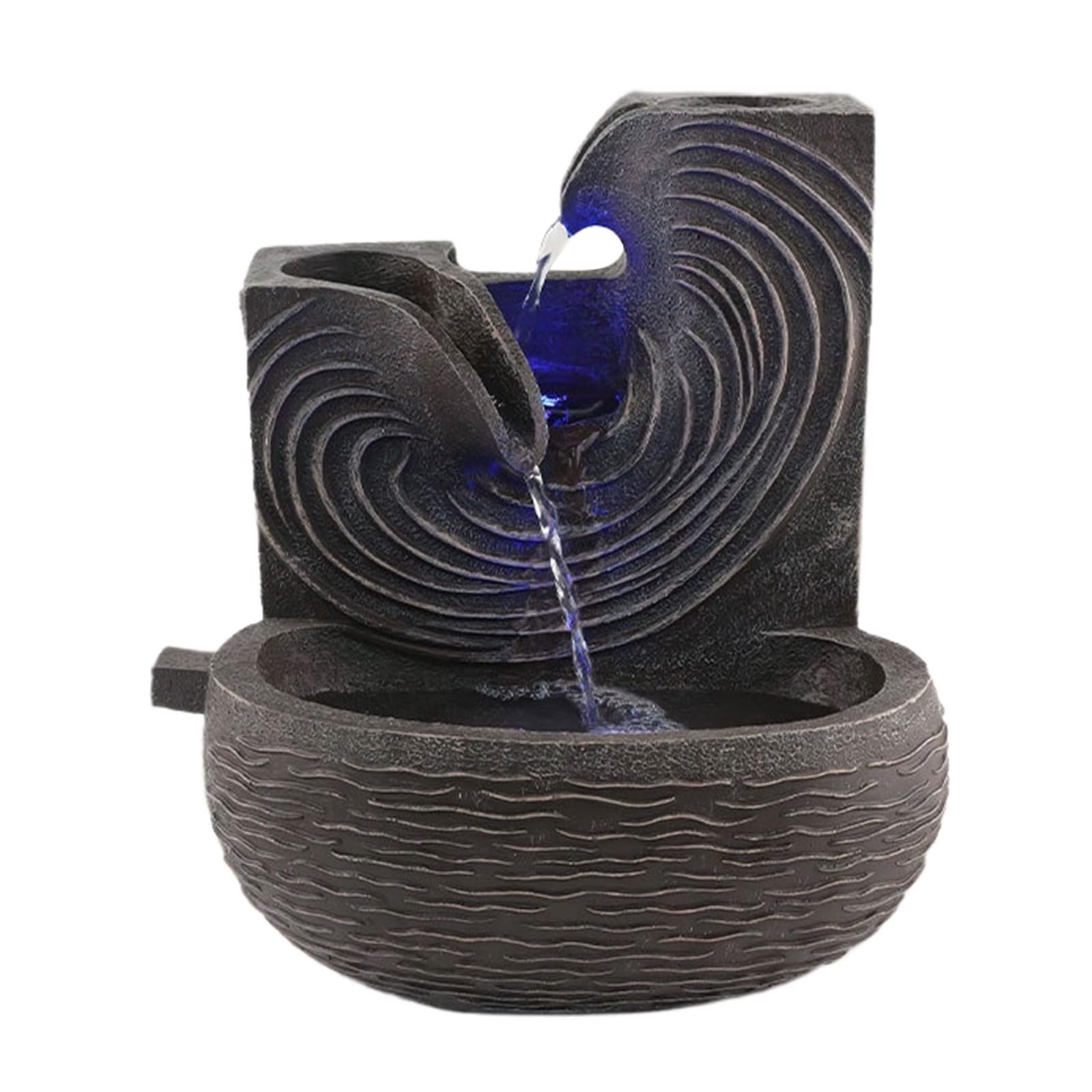 SHINLHUA Indoor Waterfall Decor Resin Tabletop Fountain for Living Area and Study Room Decorative Resin Fountain Artistic Desktop Enhances Air for Indoor Areas
