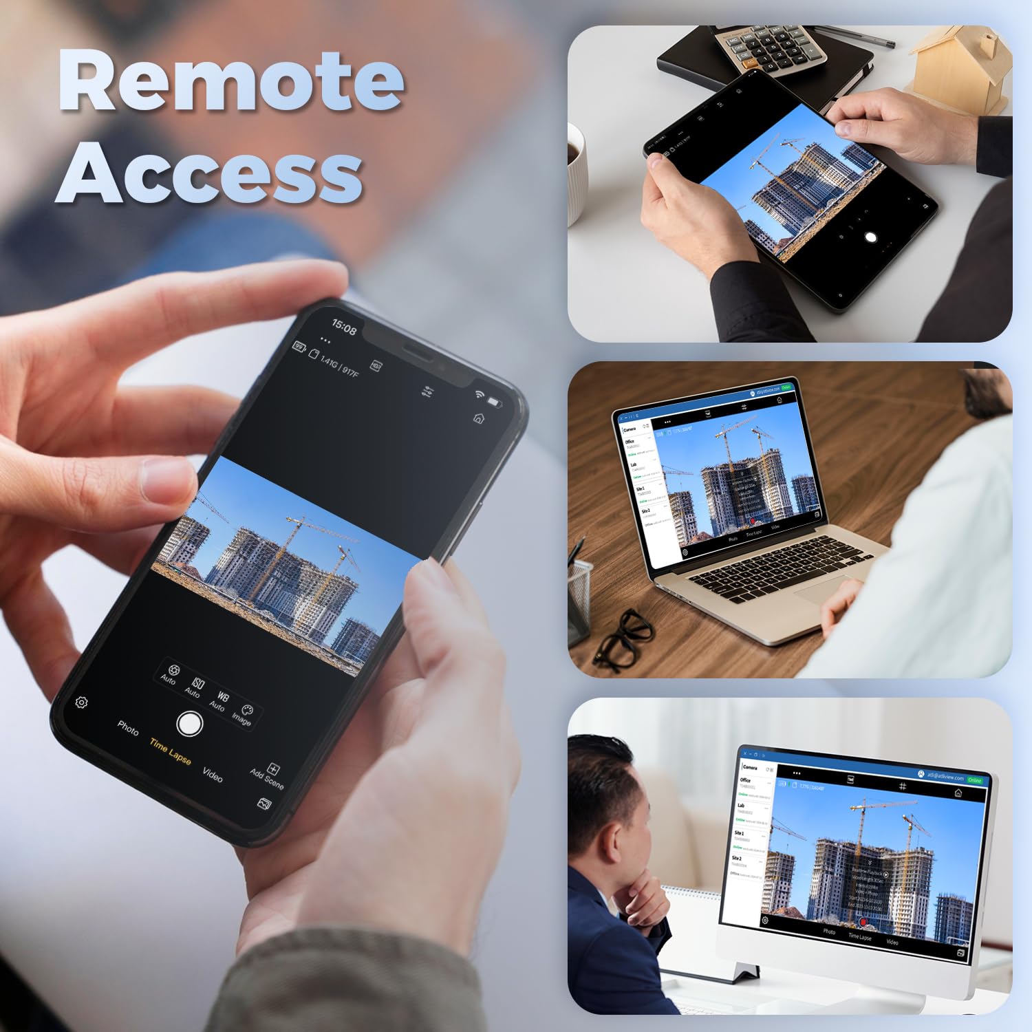 ATLI Cámara de lapso de tiempo 4K para construcción al aire libre, control remoto, horario flexible, tarjeta de memoria de 128 GB, ATL4500, cámara de video Timelapse para observación de fotografía en
