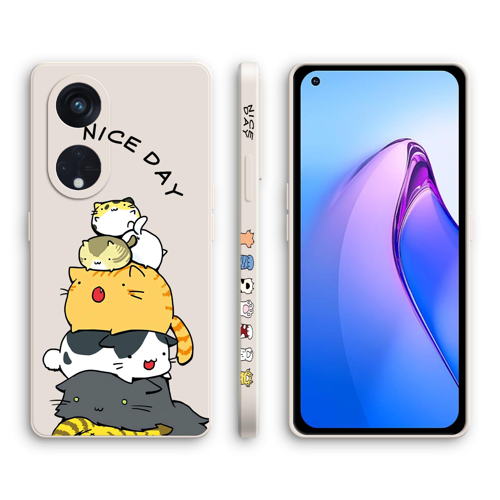 Custodia XINYEXIN Per Oppo Reno8 T/Reno 8T: Cover In TPU Morbido Con Bordo Dorato E Protezione Fotocamera - Nero - 2