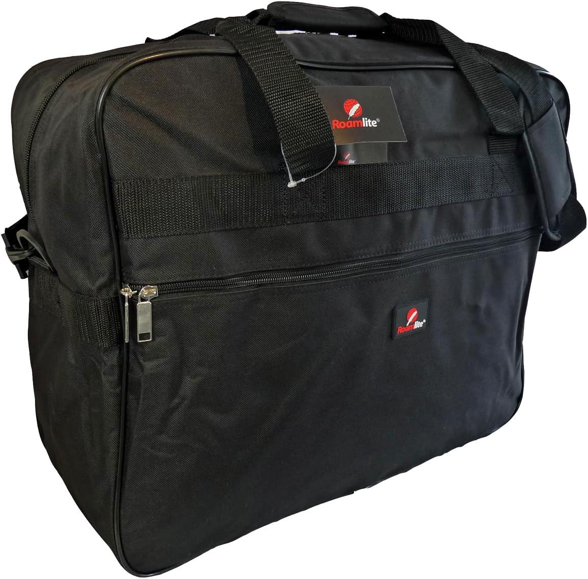 Cabin Hand Baggage Size Holdalls Bags - Exact Ryanair and Easyjet Carry On Bag - Hand Luggage 50cm Travel Holdall in 3 Colours - 50cm x 40cm x 20cm Lightweight 0.6kg - Roamlite RL56Ka Black