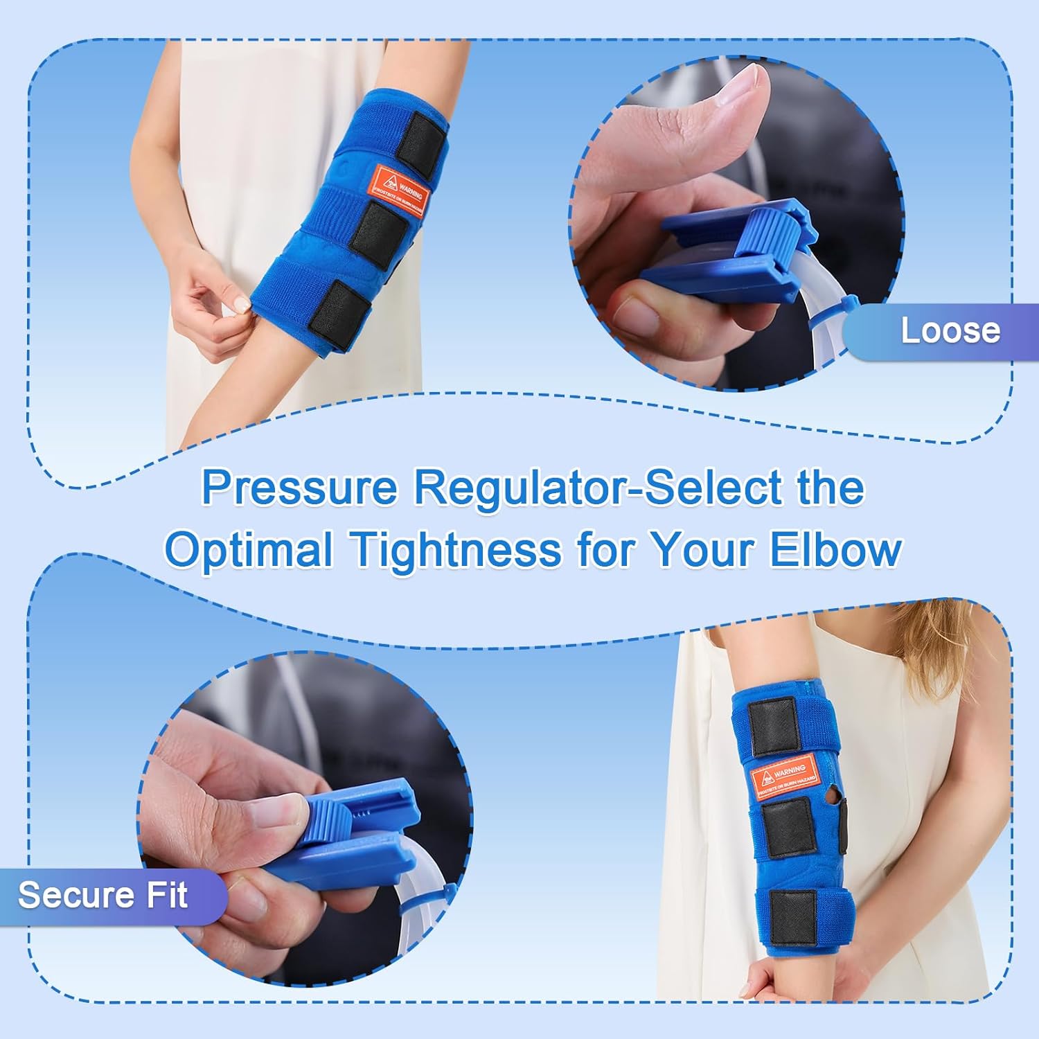 AOBOCO Ice Machine for Elbow, Portable Quiet Cold Therapy Machine with Timer, Adjustable Flow Control, Leak-Resistant Cooler, Ice Machine for Recovery Support & Tennis Elbow