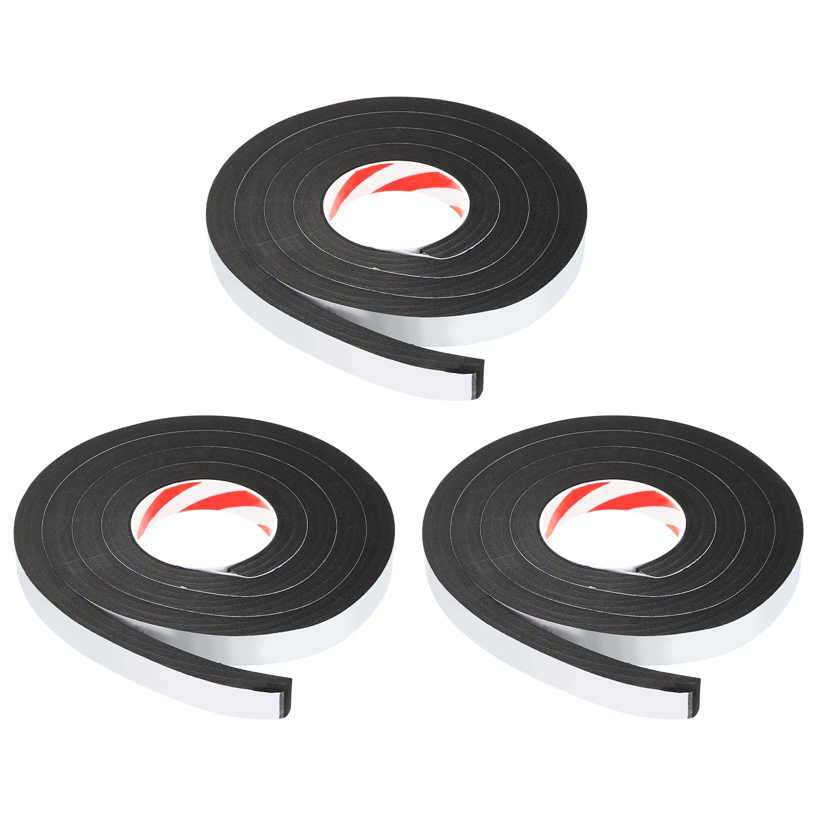 PATIKIL Foam Insulation Tape 20mm(W) x 15mm(T) x 2m(L), 3Pcs Single-Sided Self Adhesive Weather Stripping Door Seal Strip for Door Window Air Conditioning, White