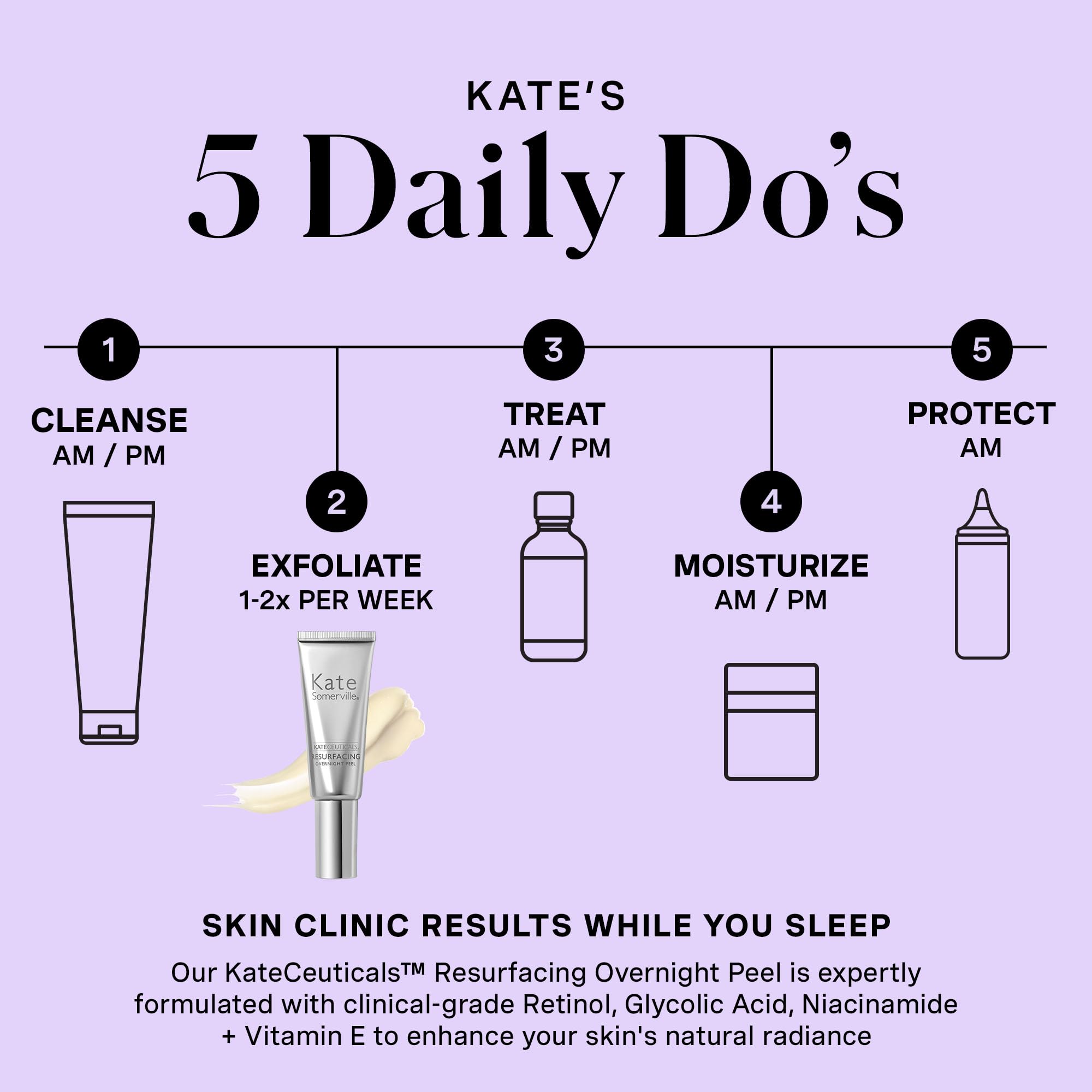Kate Somerville KateCeuticals® Resurfacing Overnight Peel – Clinic-Grade Face Peel, Powerful Anti-Aging Treatment, 1 Fl Oz