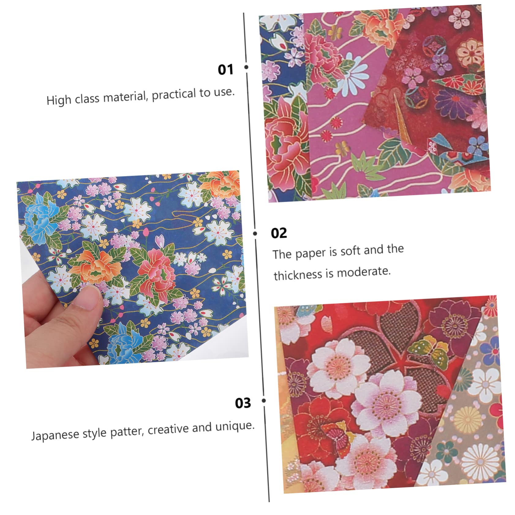 Gadpiparty 3 Sätze Doppelseitiges Origamipapier Japanisches Muster Diy Bastelpapier Quadratisch Je Für Falten Und Kreative Handarbeiten 180 Blätter * 3
