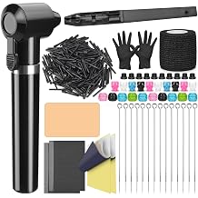 Ink Mixer Machine Handpork Tattoo Kit Pigment Mixer 200pcs Mixing Stick Tattoo Needle Practice Skin Complete Set for Beginner Artists